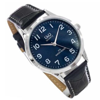 reloj qq cuero c214j315y azul negro hombre casual elegante