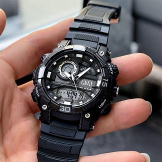 reloj q&q gw87j010y deportivo 10 bar acuático todo terreno con luz led