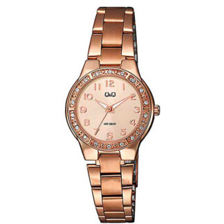 reloj qq q11b-500py oro rosa cristales mujer