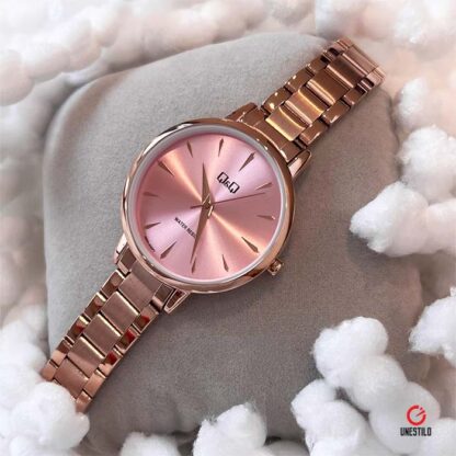 reloj qq q56a-005py rosado metal mujer regalo Perú