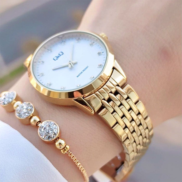 reloj qq qz81j001y mujer acero dorado mujer