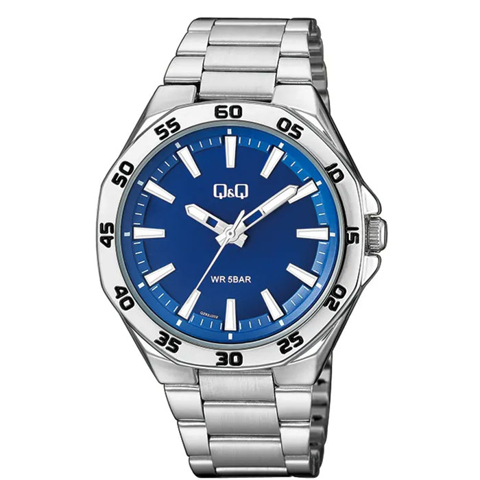 reloj qq qz82j202y acero hombre azul 5bar