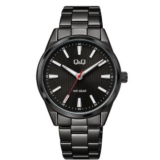 reloj q&q qz94j402y acero hombre negro qz94 casual elegante