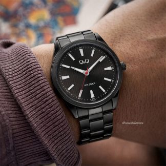 reloj Q&Q qz94j402y acero inoxidable negro sport elegante hombre