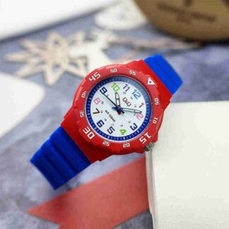 reloj qq vr19j010y niño azul rojo colorido para aprende leer la hora