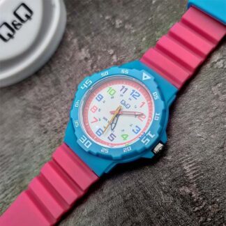 reloj qq vr19j014y niño celeste rosa colorido aprende leer
